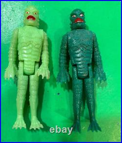 Vintage Remco CREATURE From Black Lagoon (2) Figure LOT GLOW and Non-Glow 3 3/4