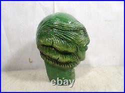 Vintage Solid Chalkware Plaster Creature From The Black Lagoon Head Figure OOAK